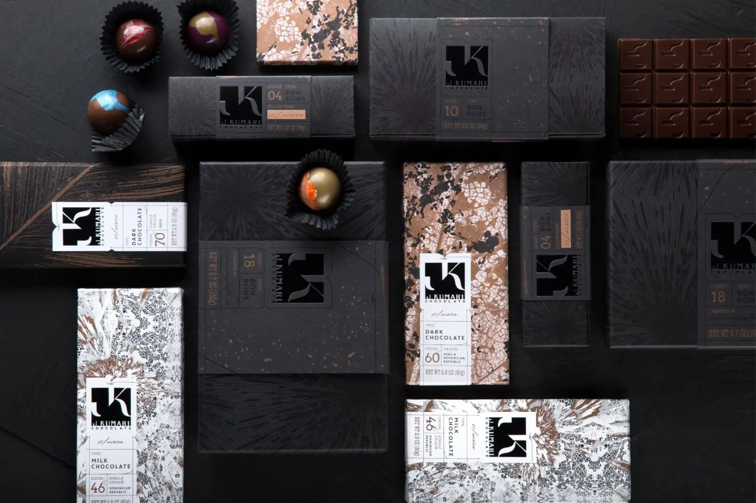 dark luxury chocolate packaging presentation