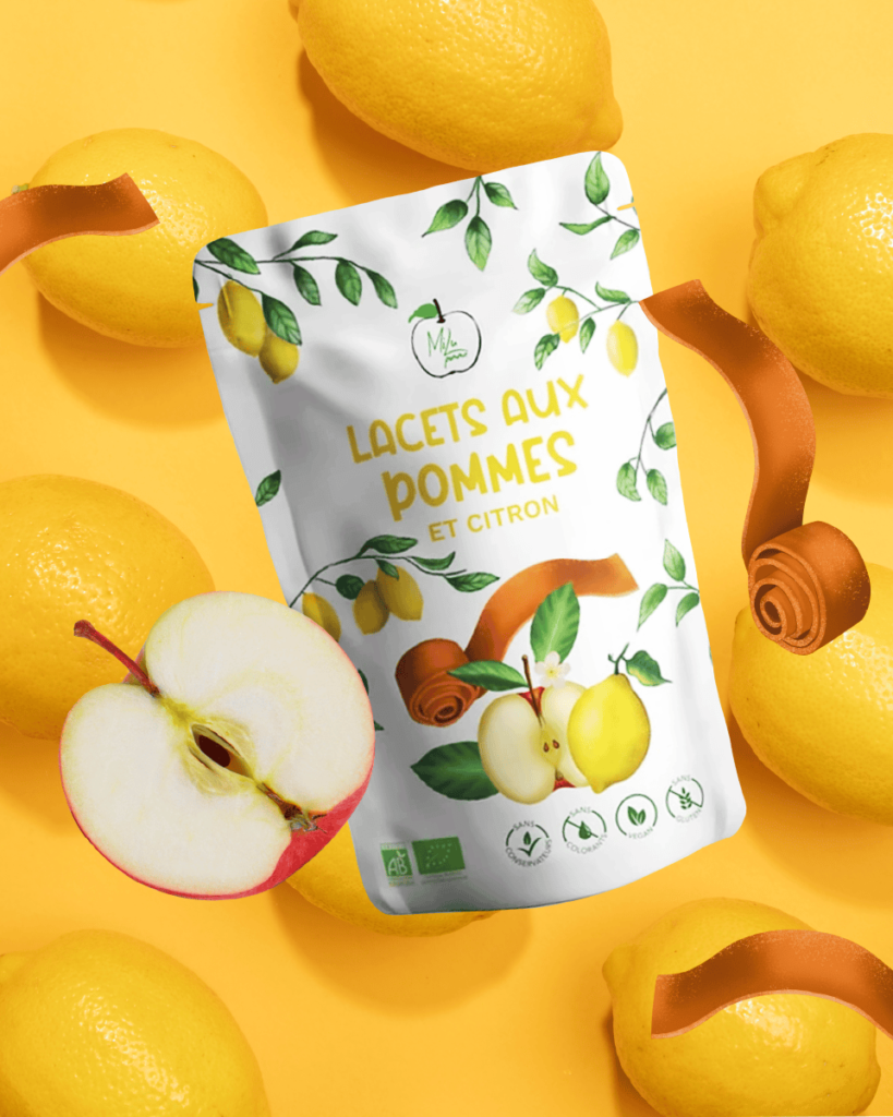 Apple and lemon Packaging design for Millupomme brand